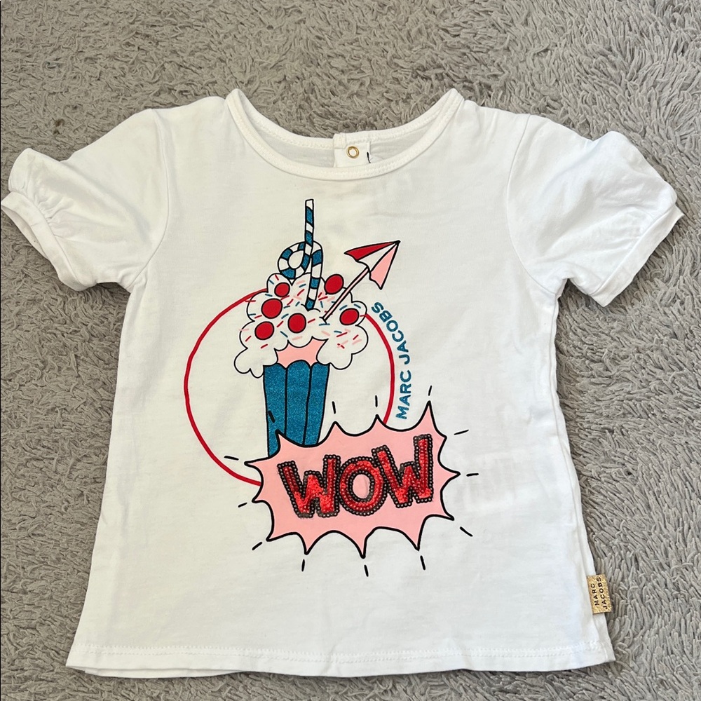 Marc Jacobs Kids White Tee with Colorful Graphic